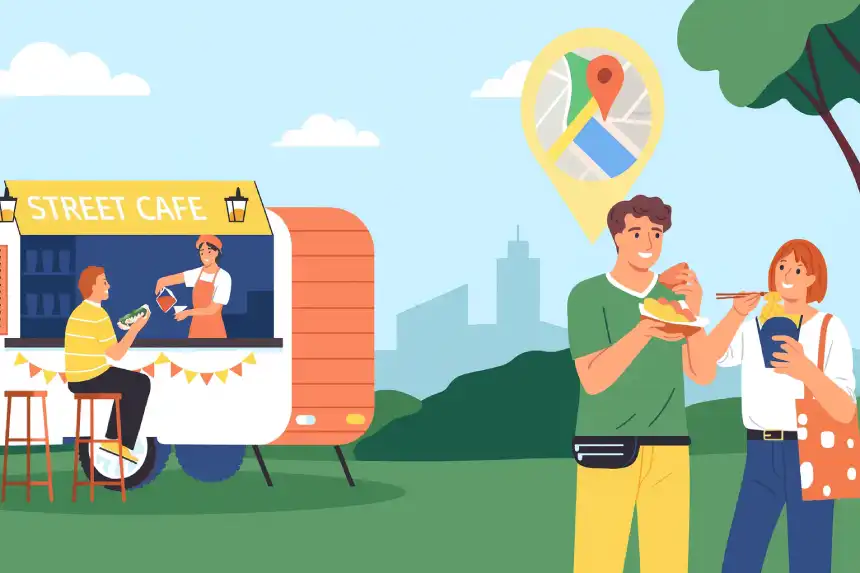 QR menu with Google Maps live location integration for food trucks