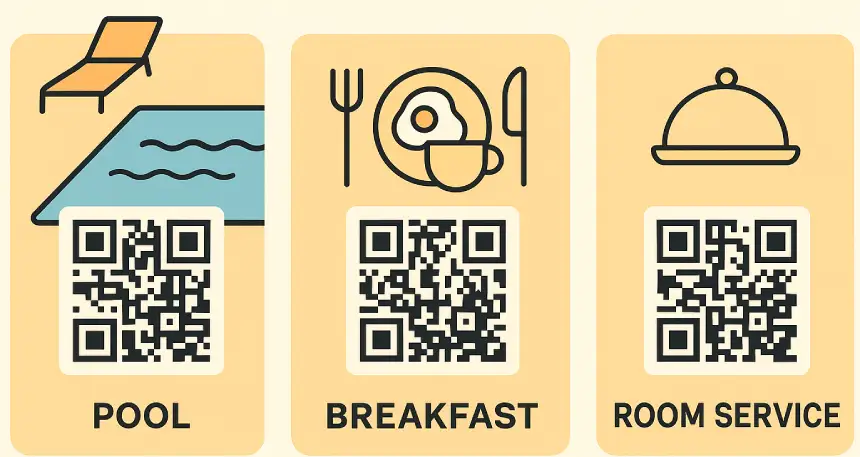 Digital QR menu for hotel pool bar and room service
