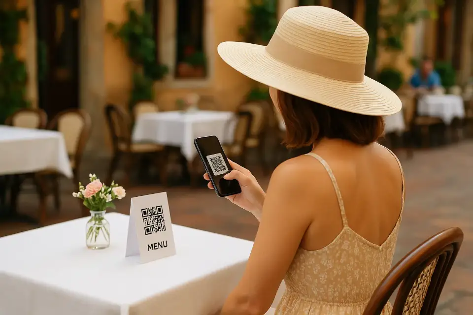 Restaurant creating QR menu with MyQRMenu