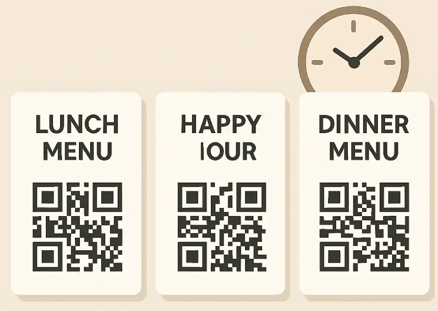 QR menu scheduling for restaurants and bars